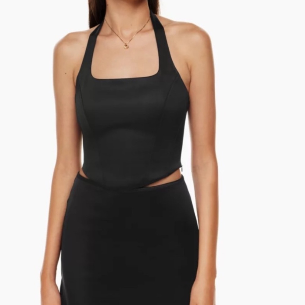 Wilfred Aritzia Satin Corset Halter Top Small